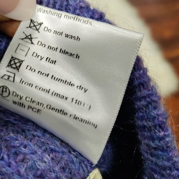 J. Inc Purple Wool Blend Knit V-Neck Button Front Cropped Cardigan Sweater Small - Picture 7 of 10